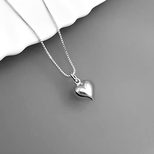 Alexandreasjewels Tiny Delicate and Dainty Sterling Silver Heart Necklace for Girlfriend, Mom, Daughter, Best Friend, 18
