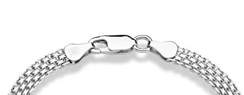 Miabella 925 Sterling Silver Italian Women's Mesh Link Chain Bracelet - Made in Italy