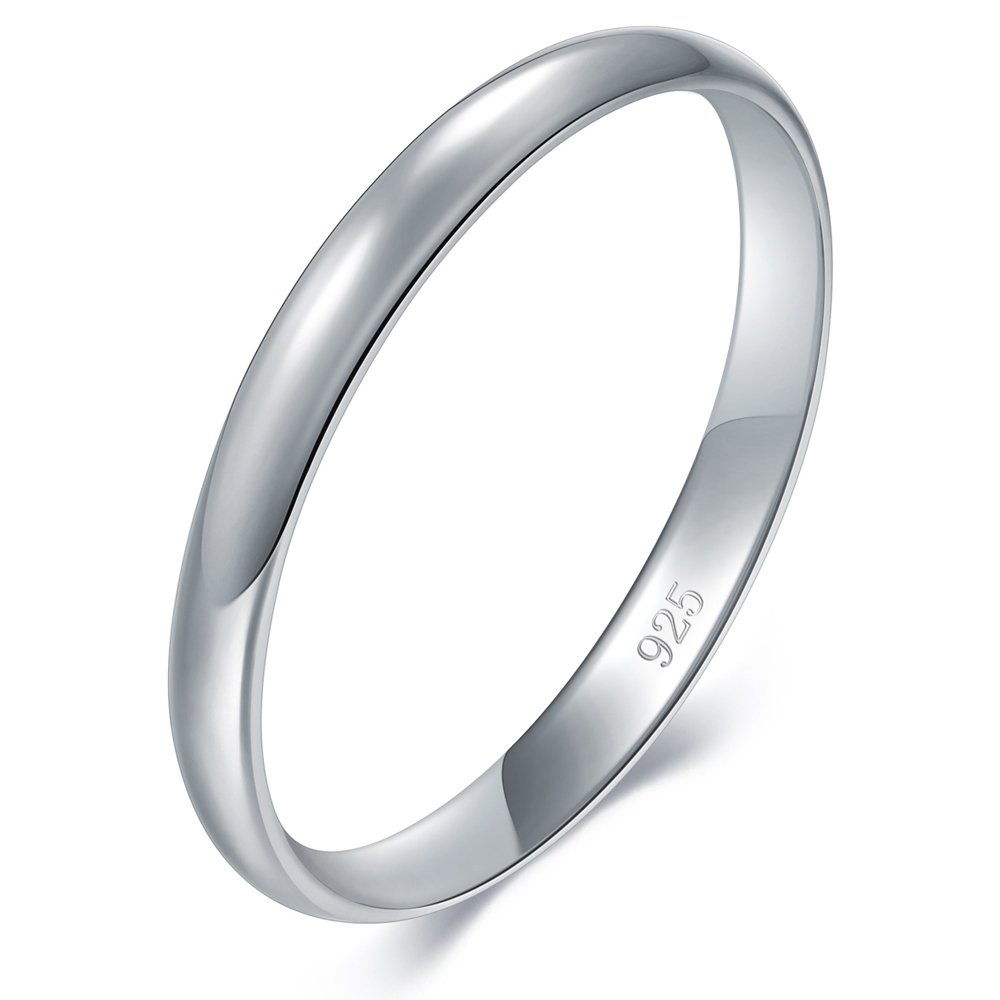 BoruO 925 Sterling Silver Tarnish Resistant Stacking Ring for Special Occasions 1.5mm-3mm Comfort Fit Wedding Band
| Bo