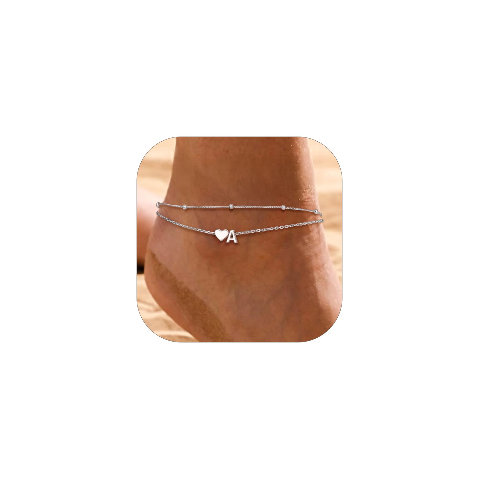 PROSILVER Waterproof Dainty Layered Heart Anklet for Women
| PROSILVER S925 Sterling Silver Anklets for Women Kitten To