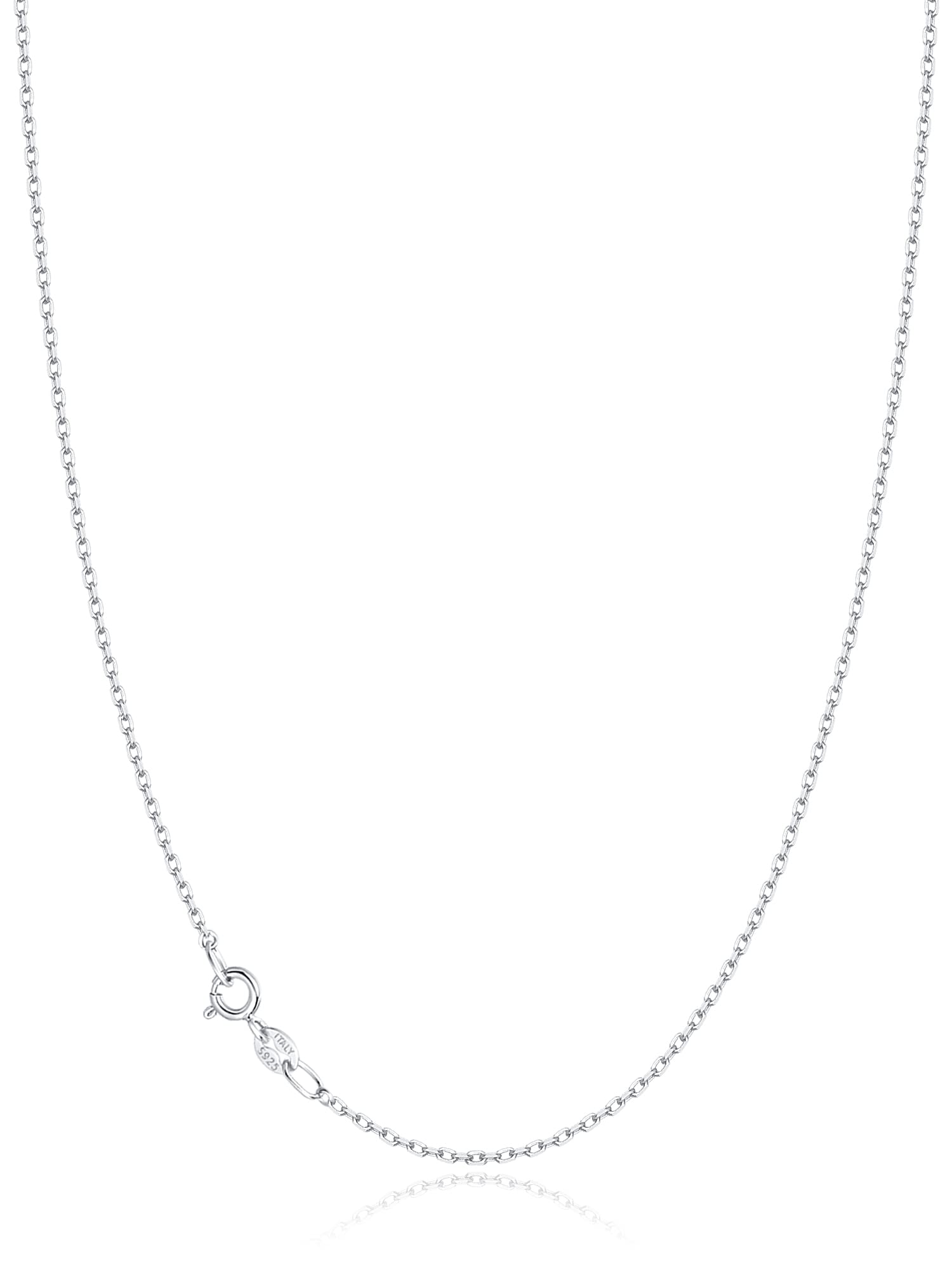 Jewlpire Solid 18k Gold Over 925 Sterling Silver Chain Necklace for Women  
Jewlpire Women's Sturdy & Shiny 1mm Cable Ch